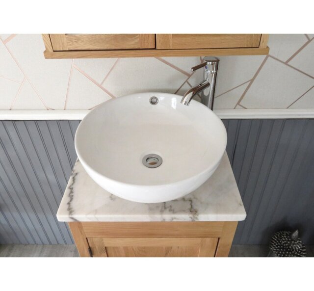 Slimline Compact 515mm Free-standing Cloakroom Vanity Unit