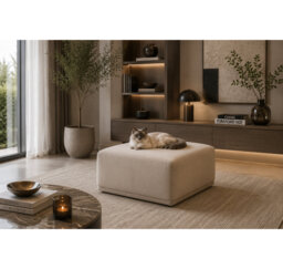 70cm Wide Velvet Pouffe Ottoman