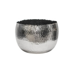 Indoor Planter, Decorative Hammered Metal Bowl