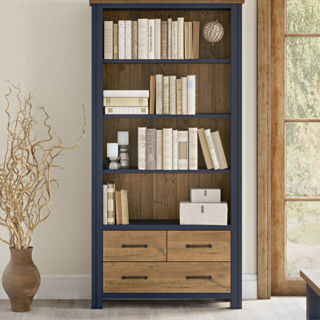 Edwige 180cm H x 90cm W Solid Wood Bookcase