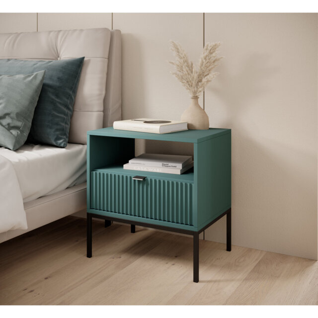 Bernhardine 54cm W Steel Bedside Table