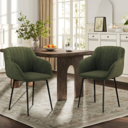 Ohio Modern Upholstered Dining Chairs with Metal Legs