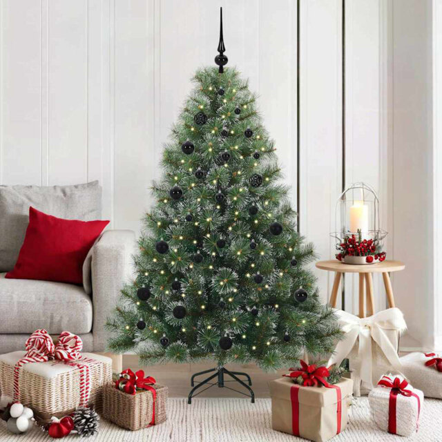 Artificial Christmas Tree with 150 LEDs Green PE and PVC
