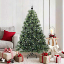 Artificial Christmas Tree with 150 LEDs Green PE and PVC