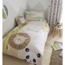 Roarsome Jungle Animals Reverisble Duvet Cover Set with Pillowcase