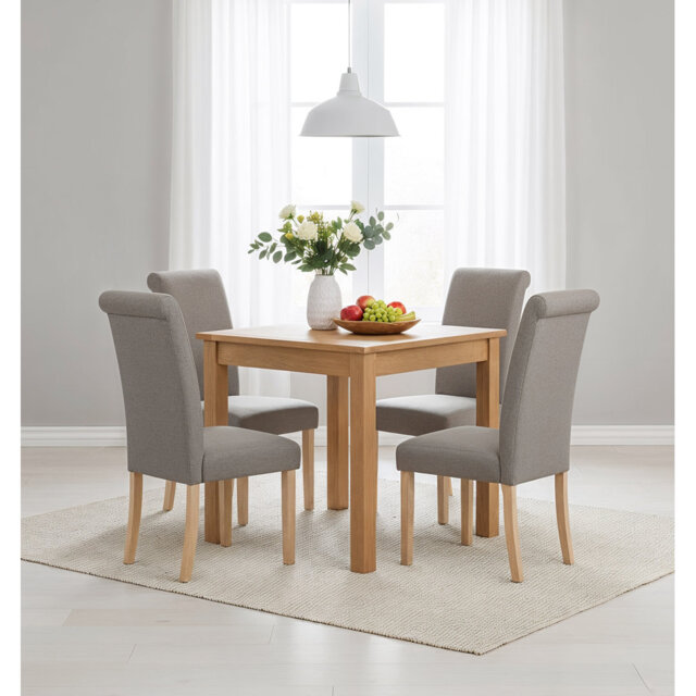 4 - Person Solid Oak Dining Set
