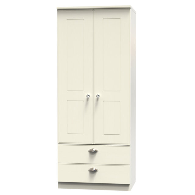 Conners 2 Door 2 Drawer Wardrobe in Reed Green & Riviera Oak