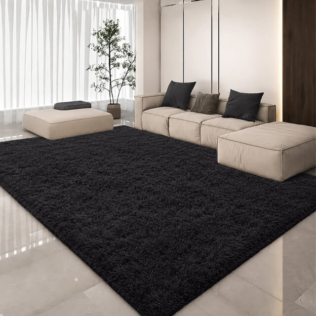 Luxury Plush Shaggy Area Rug & Runner, Soft Deep-Pile Non-Slip Living Room Carpet