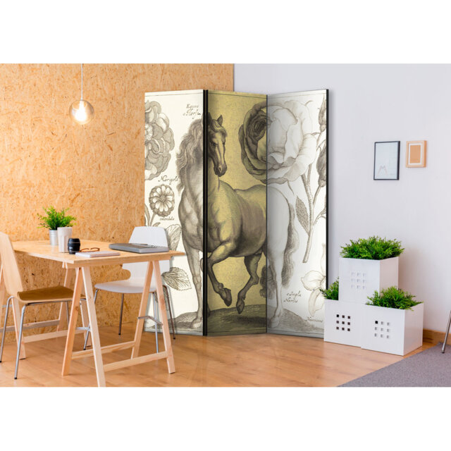 135cm W x 172cm H 3 - Panel One Sided Room Divider Folding Room Divider