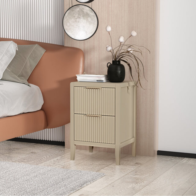 Ameenah Solid + Manufactured Wood Bedside Table