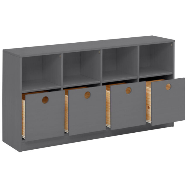 Fionna 65cm H x 124.5cm W Solid Wood Cube Bookcase