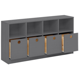 Fionna 65cm H x 124.5cm W Solid Wood Cube Bookcase