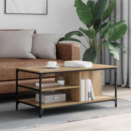 Coffee Table Black Oak 100 X 50 X 45 Cm Engineered Wood