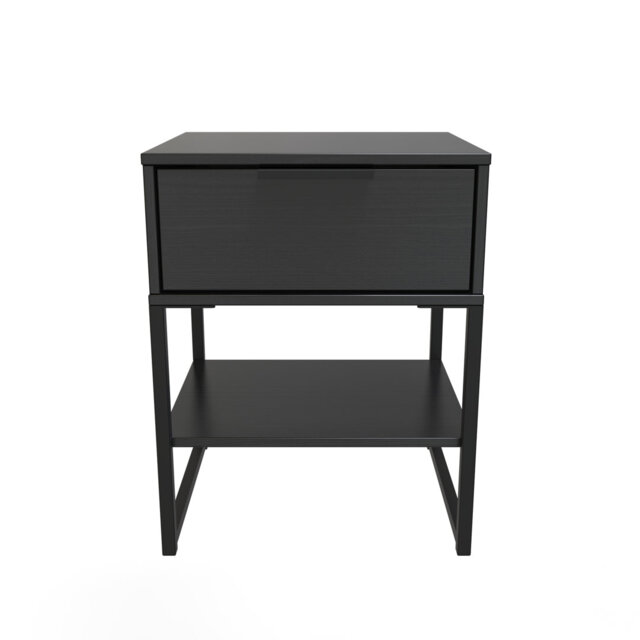 Bibek Single 1 Drawer Bedside Cabinet in Nebraska Oak (Ready Assembled)