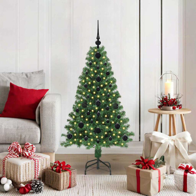 Artificial Christmas Tree with LEDs with Stand Green