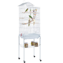 158.5cm Iron Pointed Top Floor Bird Cage with Wheels