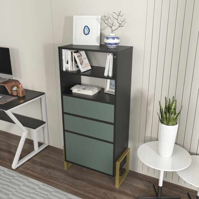 Nibley 136.8cm H x 60cm W Iron Standard Bookcase