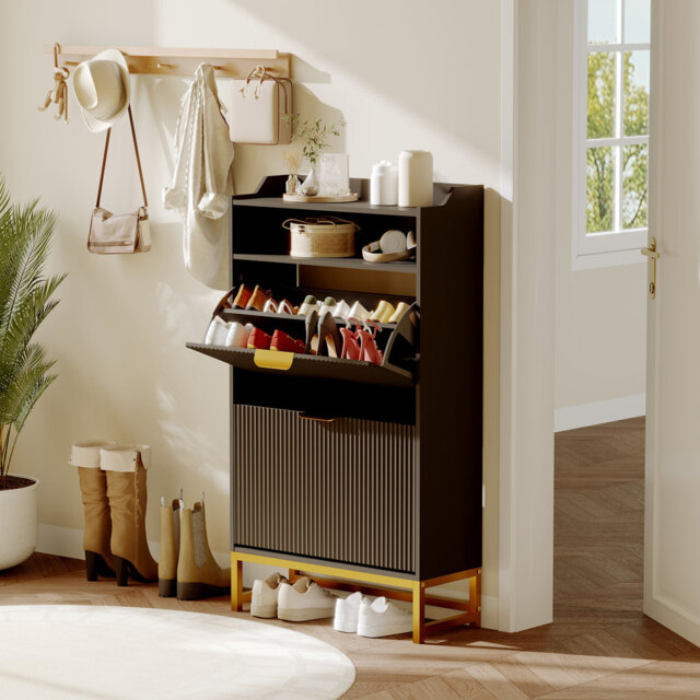 20 Pair Solid Wood Shoe Storage Cabinet