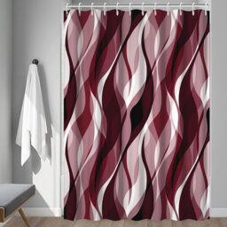 Pack of 1 Modern Abstract Striped Shower Curtain Set with Hooks