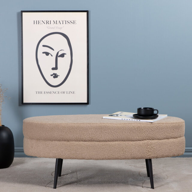 Spivey 40cm Wide Oval Footstool Ottoman