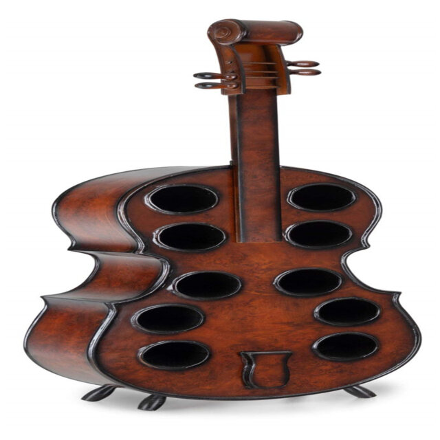 Wine rack for 10 bottles - vintage look wooden wine rack - handmade cello bottle rack