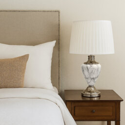 Waukomis 61cm Marble Effect Metal Table Lamp