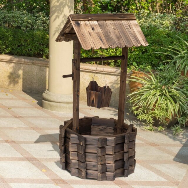 Plants & Flowers Weather Resistant Wood Garden Statue