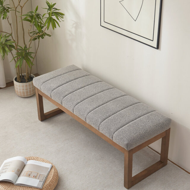 Boucle Upholstered Bench