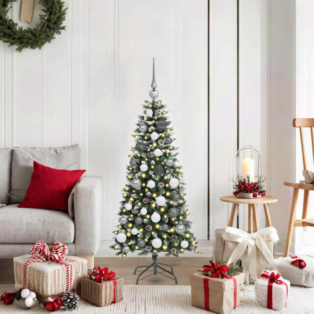 Vidaxl Artificial Christmas Tree With 150 Leds Green 66 X 66 X 150 Cm