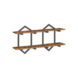 38 cm Wall Shelf Set of 2, Wall Mounted Storage Shelves 2-Tier for Bathroom Kitchen