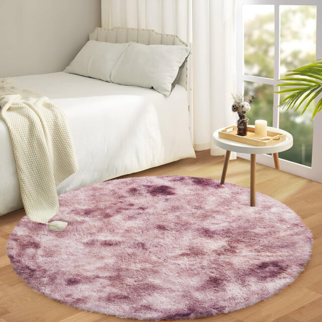 Round Shaggy Area Rug – Ultra-Soft Plush High-Pile Rug For Living Room And Bedroom