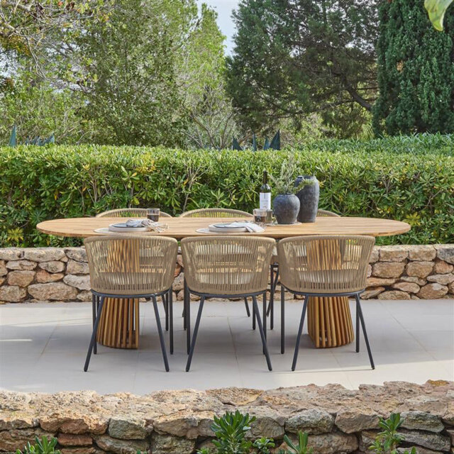 Hopley Oval 7 - Piece 6 - Person 75Cm L Outdoor Table Set