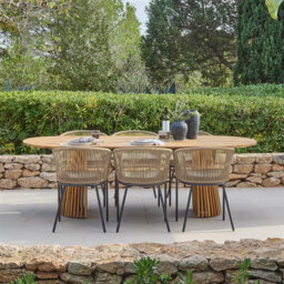 Hopley Oval 7 - Piece 6 - Person 75Cm L Outdoor Table Set