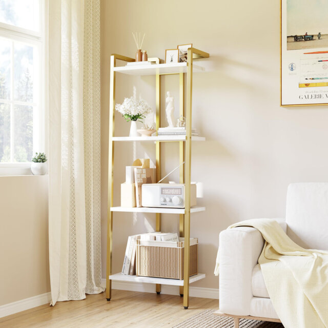 137.9cm H x 49.78cm W Metal Bookcase