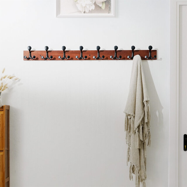 Coat Rack Wall Mount With 8 Triple Hooks - Ideal For Family Entrances, Classrooms, And Pet Supplies Storage - Perfect Coat Hooks For Wall