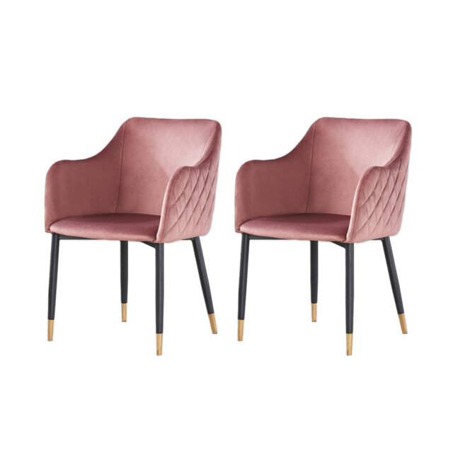 Annastacia Modern Velvet Dining Chair - Ergonomic Button Back with Metal Legs - Armchair for Living Room Dining Room Restaurants