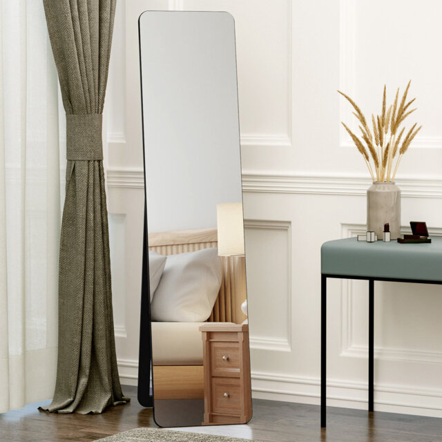 Solid Wood Rectangle Floor Mirror