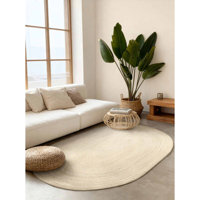 Hanse Home Rangpur - Jute Rug, Natural Rug for Living room, Bedroom, Diningroom