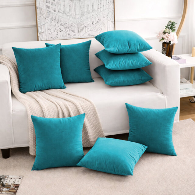 Luxury Velvet Soft Decorative Throw Cushion Cover Set of 8 Cases