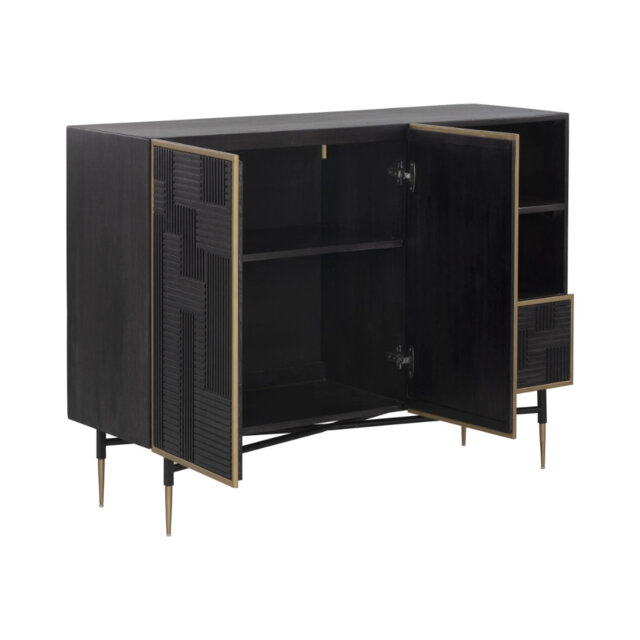 """Markwood Sideboard - Brass - Dark Brown """