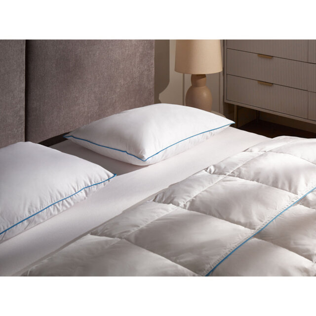 Bed Pillow ANETO Low Duck Feathers and Down 50 x 60 cm White