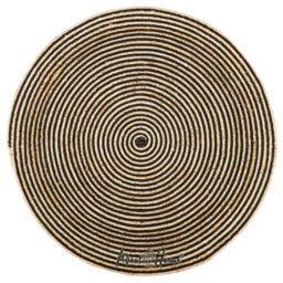 Round Striped Hand Woven Indoor / Outdoor Area Rug