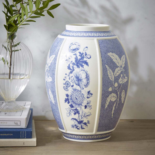 Blue Italian Porcelain Table Vase