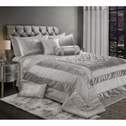 Astello Luxury Metallic Geometric Foil Pattern Bedspread
