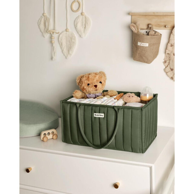 Nappy Caddy Organiser, Baby Diaper Caddy For Nappy Station, Stylish Storage Basket For Newborn Essentials, Baby Shower Gifts For Girl Or Boy, Blush Pi