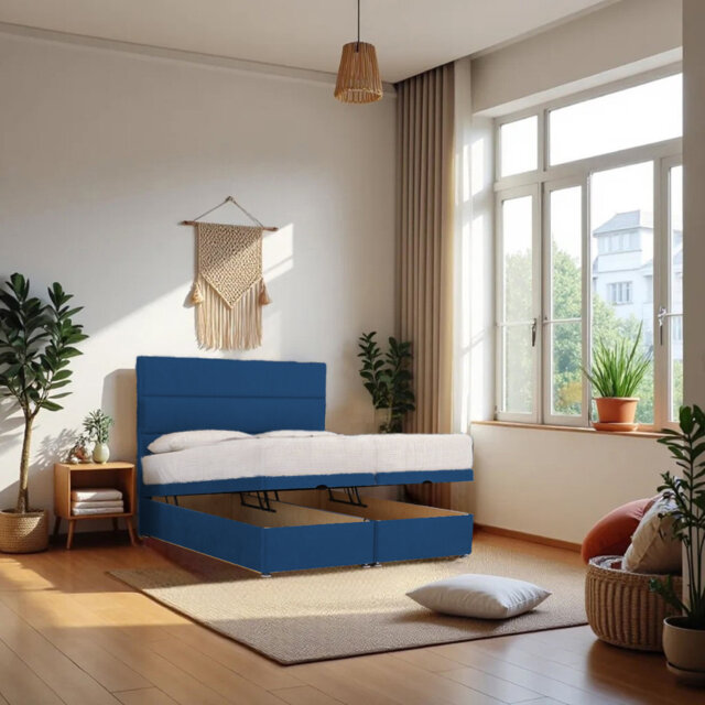 Upholstered Divan Bed with Mattress