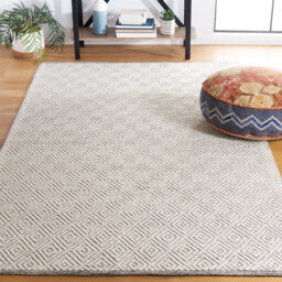 Natura Grain Handwoven Wool Area Rug Light Grey