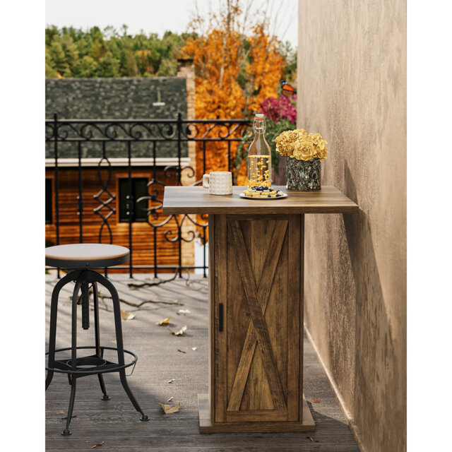 31.5'' Square Dining Table with 4 Tiers of Shelves and Door, Compact Modern Engineered Wood Small Dinner Kitchen Dining Room Table for 4 People for Ap