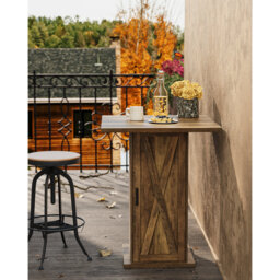 31.5'' Square Dining Table with 4 Tiers of Shelves and Door, Compact Modern Engineered Wood Small Dinner Kitchen Dining Room Table for 4 People for Ap