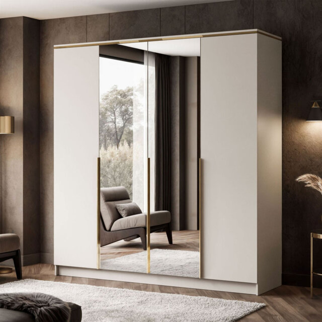 AURORA 4D Wardrobe with Mirror â Cashmere